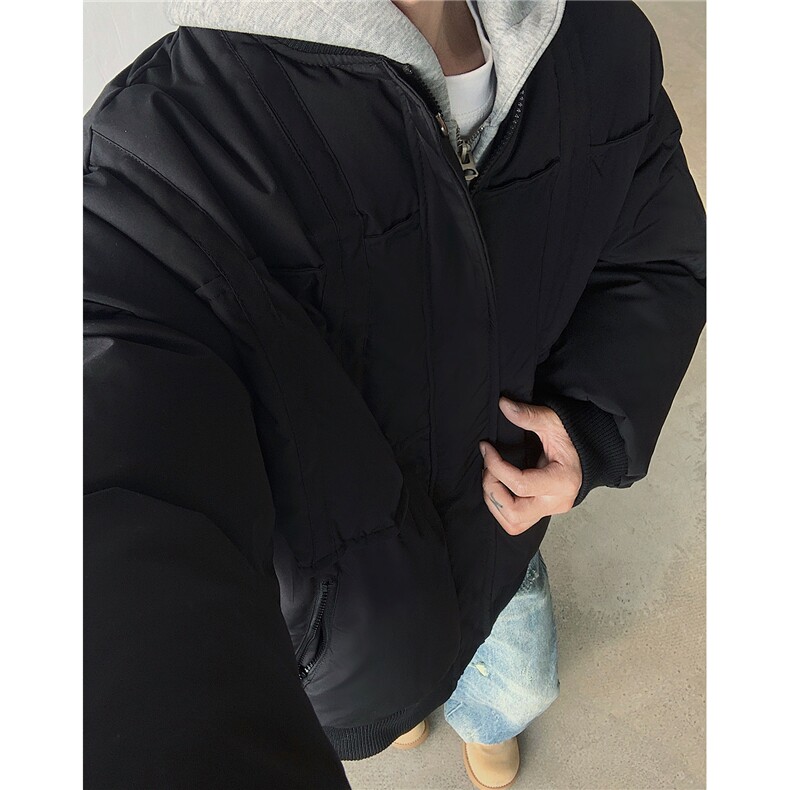 棒球领夹棉棉服男短款冬季加厚棉袄男士保暖棉衣外套D389P108,男装棉衣,电商A335-1（原A458）