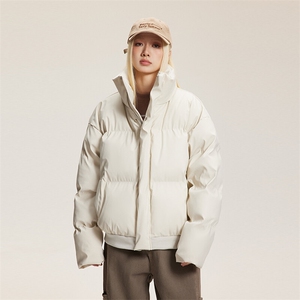 2025冬款pu皮立领小短版棉服-5610图片