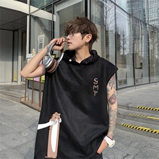 麂皮绒连帽背心坎肩男T恤美式港风JLB452-P30控48，男装背心/马甲，电商B370