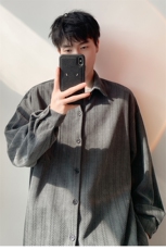 衬衫男春季新款港风宽松大码雪尼尔长袖衬衣CS7008-P39，男装衬衫，星座214-3