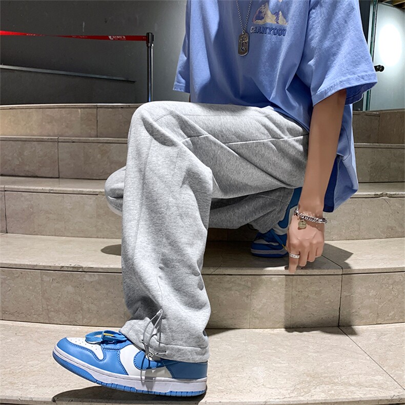 品质高街设计潮牌休闲裤男垂坠感宽松阔腿男裤DK7861-P60-控78,男装休闲裤,星座717