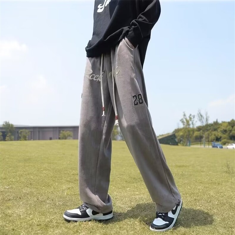 美式高街hiphop绿色休闲裤男新款宽松束脚运动卫裤ins潮K4245-P35图片