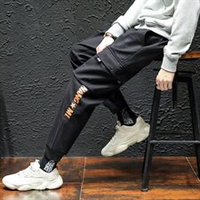 2021春季新款休闲工装裤宽松日系大码束脚裤哈伦九分裤K818-P40，男装休闲裤，电商A009A（原A058A）