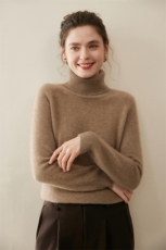 秋冬新款纯色针织高龄套头上衣时尚百搭，女装羊绒衫，首品羊绒