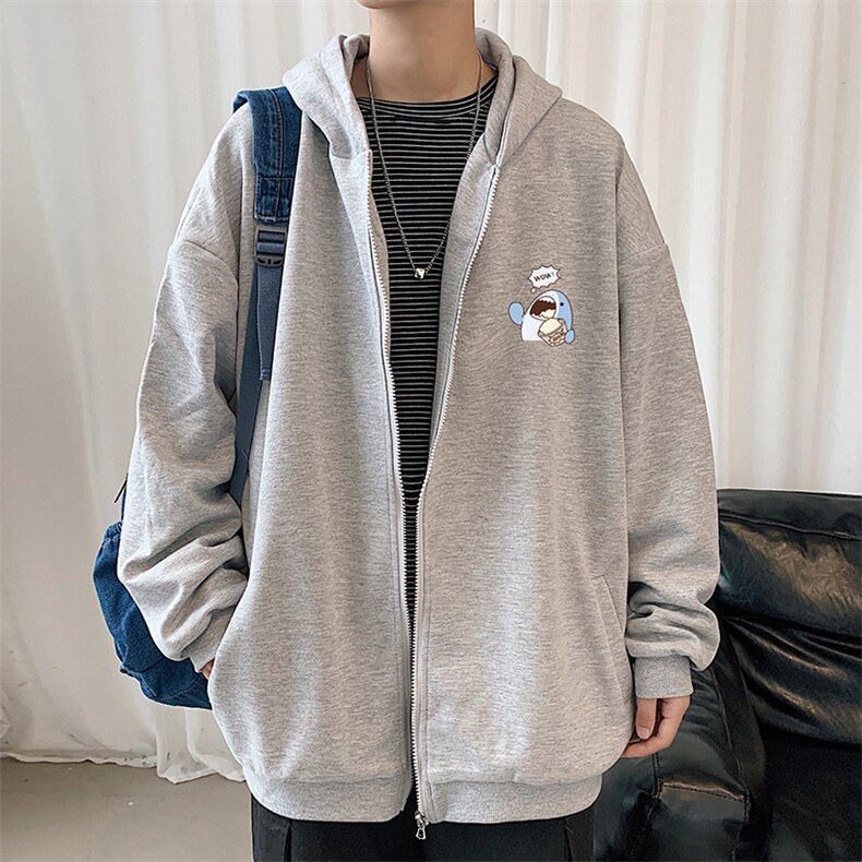 KS21239-P38 加绒-P43 连帽开衫卫衣男运动外套大码班服图片