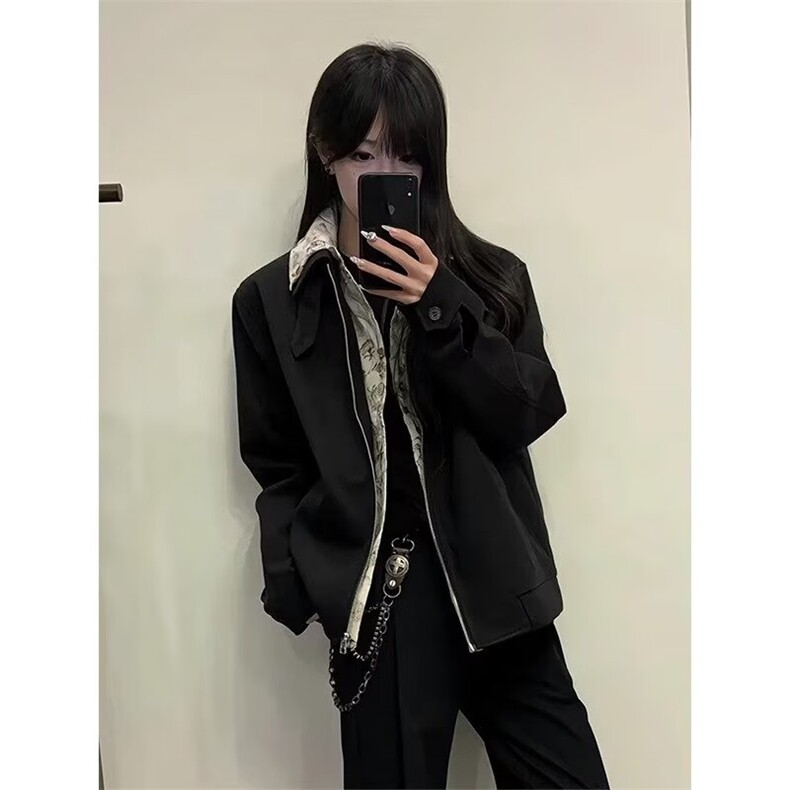 花里假两件夹克翻领拉链5拼接cleanfit短款翻领外套WLAK144-P7,男装夹克,星座1008