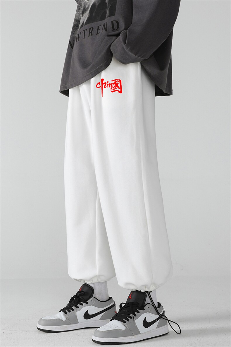 K13276-P35加绒-P45可束脚加厚加绒运动裤男大码宽松直筒卫裤男,男装休闲裤,电商A040