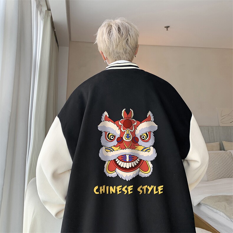 摇粒绒棒球服男大码开衫卫衣男夹克BF86185-P65,男装夹克,电商A040