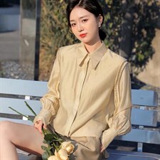 2022秋季新款韩版时尚高级感百搭设计衬衫，女装衬衫，L·H·X