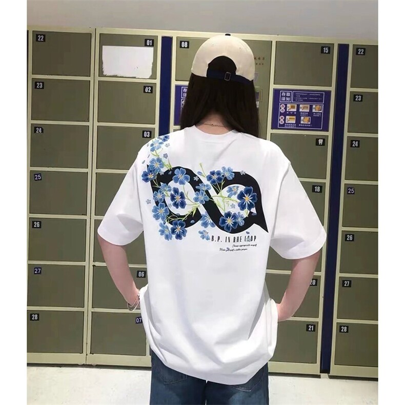 万针全刺绣解构设计260克重磅双纱纯棉高品质美式高街短袖T恤特39,男装T恤,电商A486