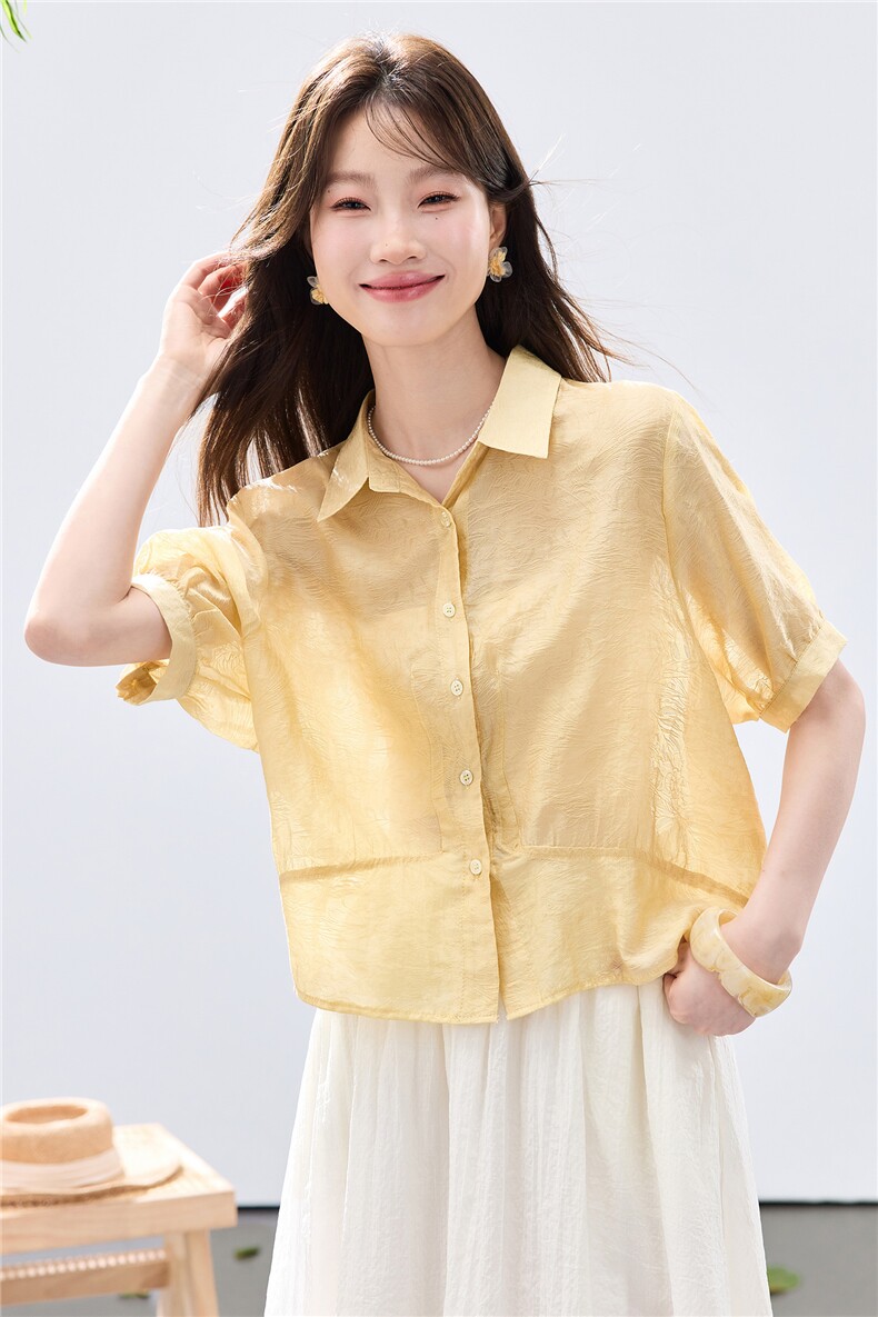 现货2026夏装新款透气亲肤舒适女士衬衣上衣,女装衬衫,木子恋
