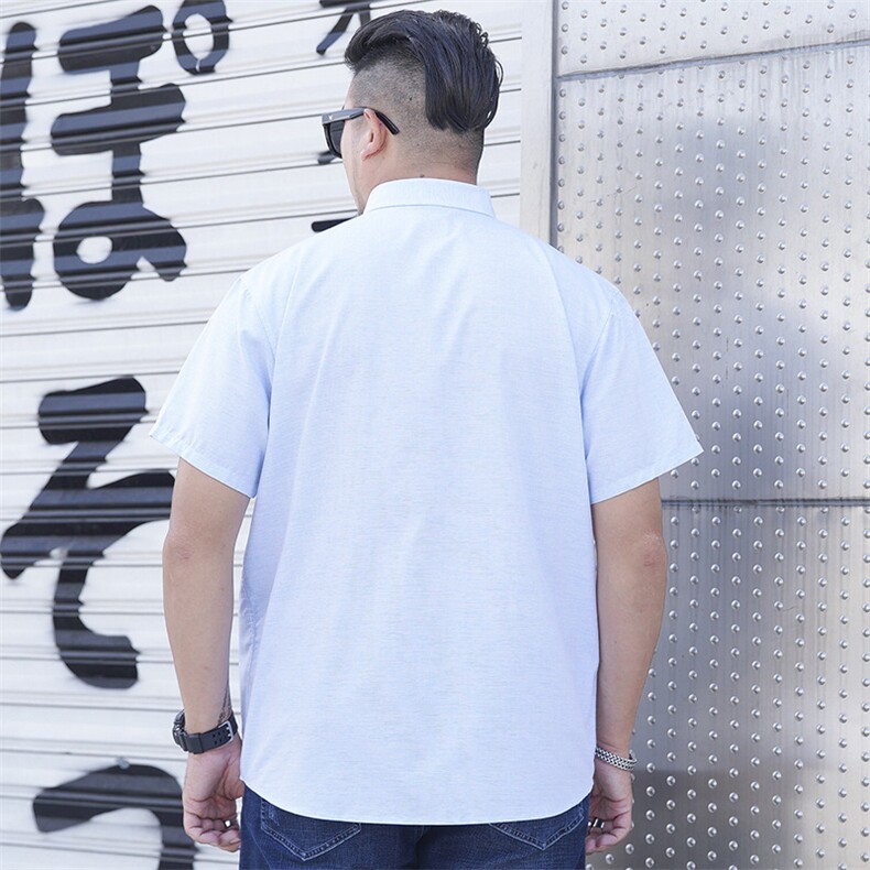 2XL-8XL男士短袖衬衣休闲宽松肥佬半袖衬衫上衣加肥大码2917,男装衬衫,星座802