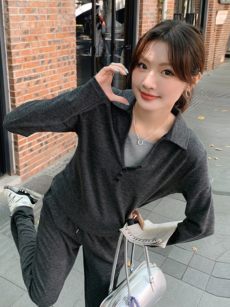 （现货）秋季新款针织吊带+上衣时尚套裤,女装套装/套裙,鑫慧