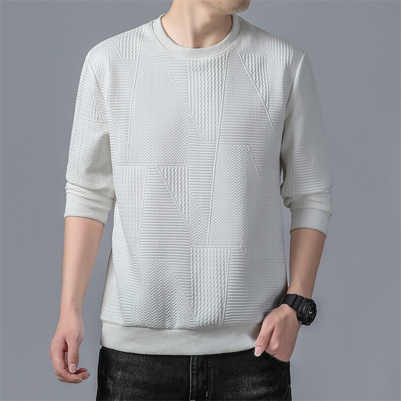 男士2023年秋季新款长袖休闲圆领卫衣套头打底衫修身,男装卫衣,电商B360