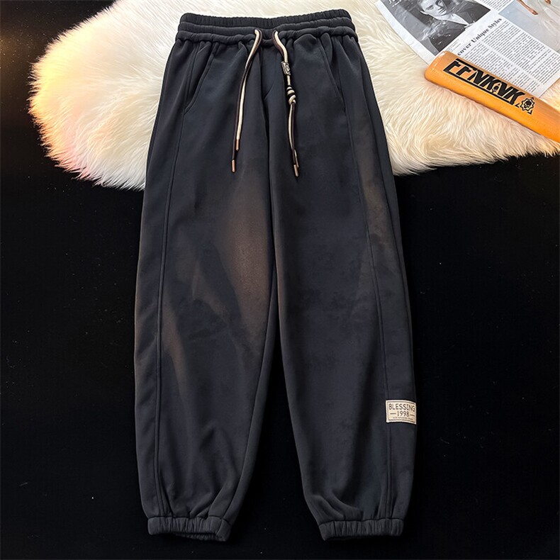 8XL-M春季束脚休闲卫裤男大码痞帅脏脏休闲百搭裤子KZ022特价P40,男装休闲裤,电商B312