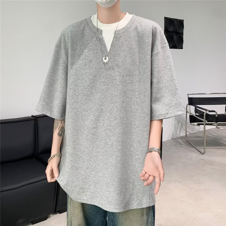 T恤春季男时尚潮牌潮日常新款标准圆领简约青春流行短袖图片