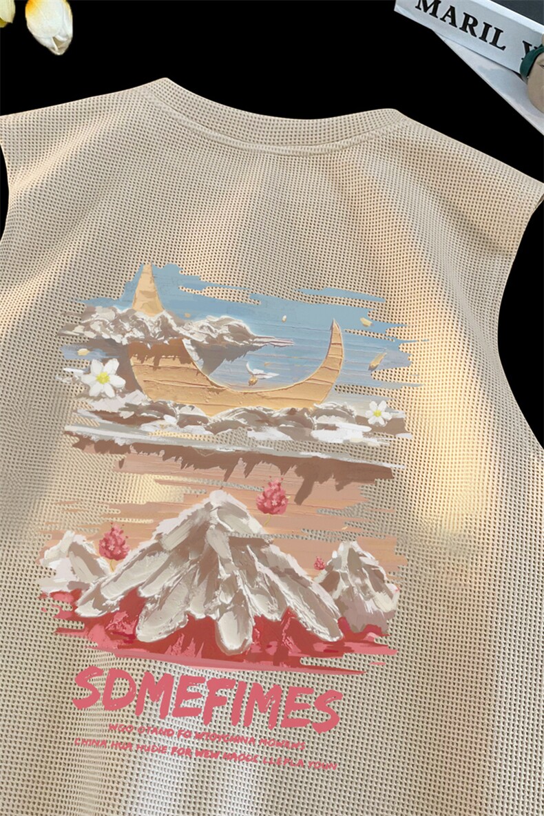 华夫格背心直播高品质重磅220克水彩云印花HB7117-P25控38,男装背心/马甲,星座508（原C305）