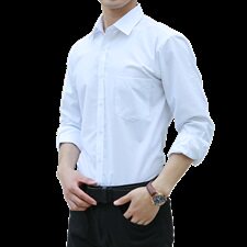 S-8XL男士长袖衬衫四季免烫肥佬纯色长袖衬衣加肥加大码1558款P55，男装衬衫，星座802