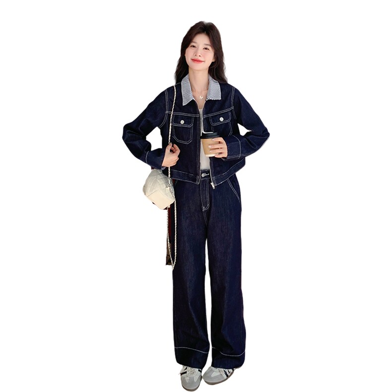 新款盐系拼接牛仔套装2C115-2260-P175-K248,女装套装/套裙,2C115