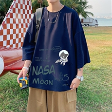 Q11187-P30春夏季七分袖t恤男大码五分袖男短袖中袖，男装T恤，电商A040