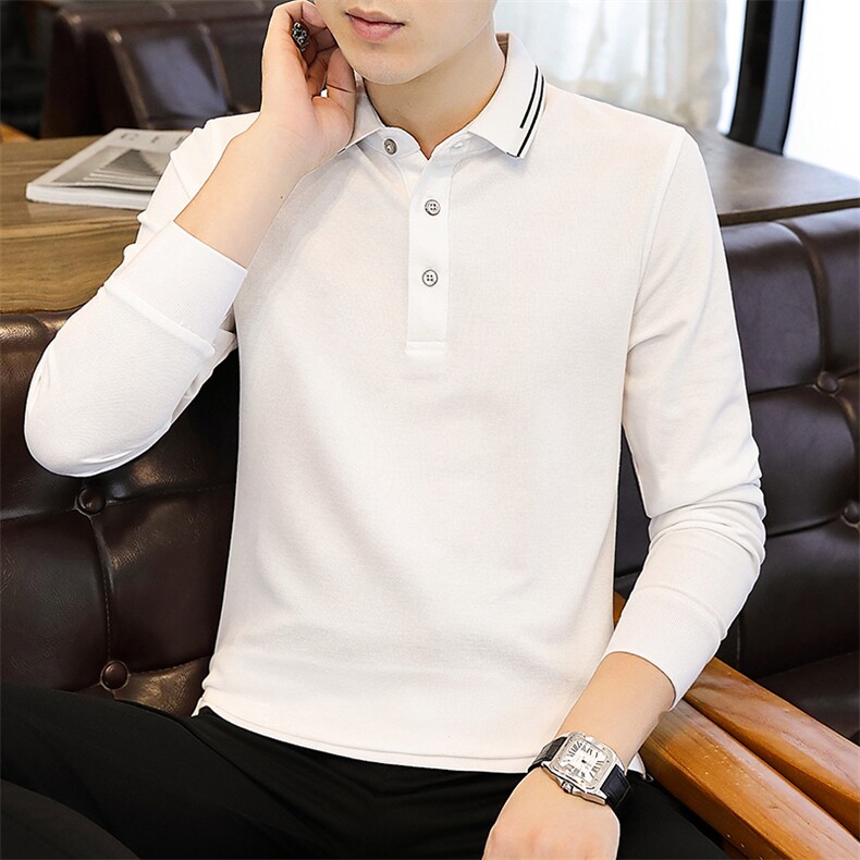 长袖t恤男士春季新款休闲商务Polo衫简约打底上衣服PL8898-特P45,男装T恤,星座610（原A335）