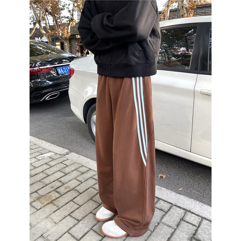 【现货】XZ612-K209-P55美式三条杠运动休闲卫裤宽松bf慵懒阔腿裤,男装休闲裤,星座612