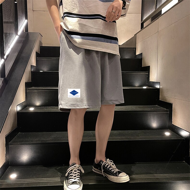 MK37061-P15冰丝短裤男士大码宽松休闲五分裤男运动中裤港风,男装休闲裤,电商A040