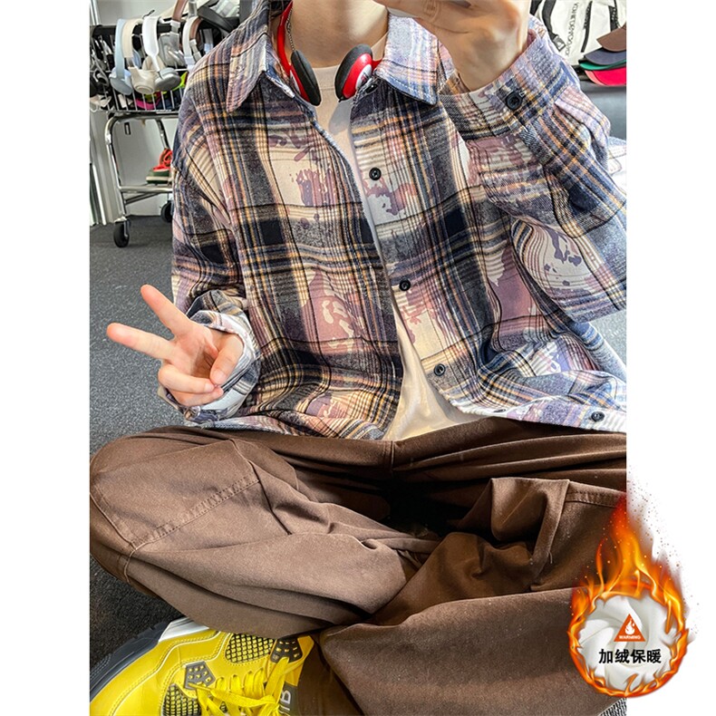 秋季格子衬衫休闲内搭衬衣高级感外套男C2239-特P28/CJ9741-特P42，男装衬衫，电商A007