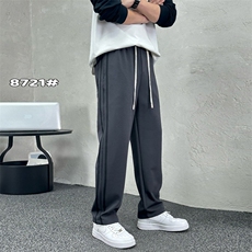 条纹垂感休闲弯刀裤男宽松百搭卫裤运动长裤A329-K8721-P65，男装休闲裤，电商A329