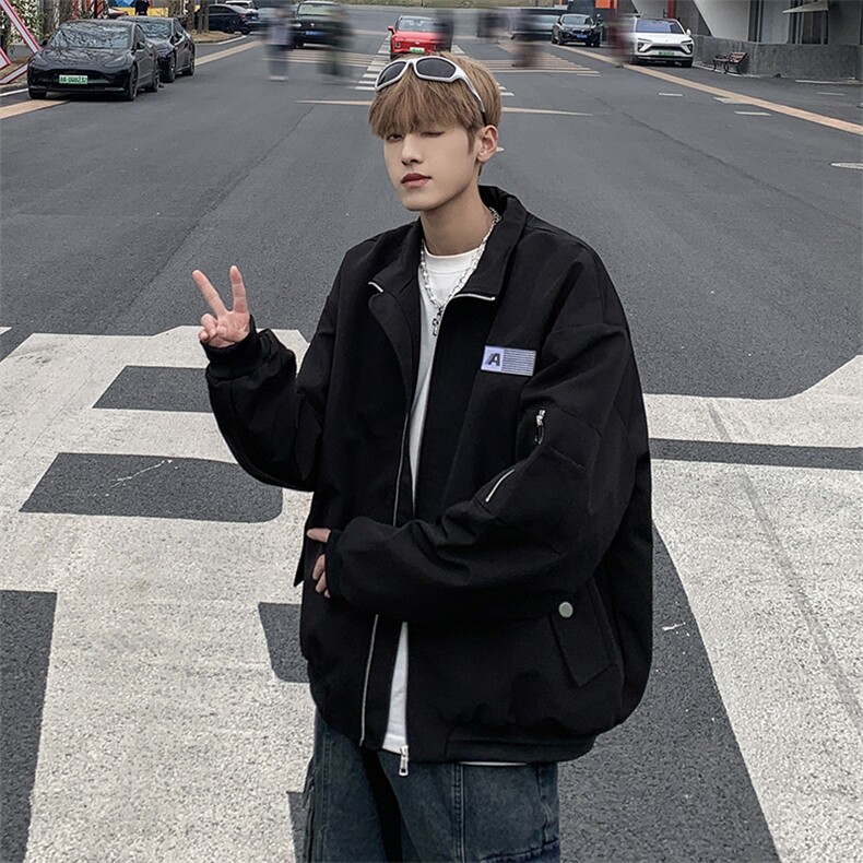F187-P632024春季新款嘻哈宽松外套美式字母刺绣飞行夹克男现货,男装夹克,星座512-6