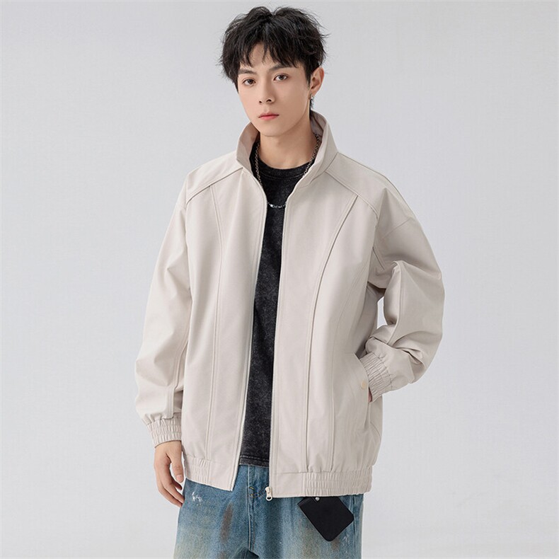 新款中性风户外夹克男立领纯色上衣冲锋衣外套A157B-JK7866-P60图片