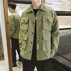 2021春季新款外套男士夹克青少年宽松工装潮流上衣DS325TP80，男装夹克，电商A102