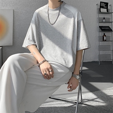 T10129-特批30控58曼巴棉撞色拼接短袖大码T恤夏季薄款垂感短袖，男装T恤，电商A059