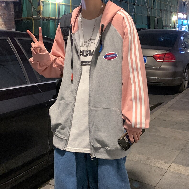 春季开衫卫衣男连帽韩版潮流学生bf运动服外套宽松衣服WT8802-p40，男装夹克，星座1008-1