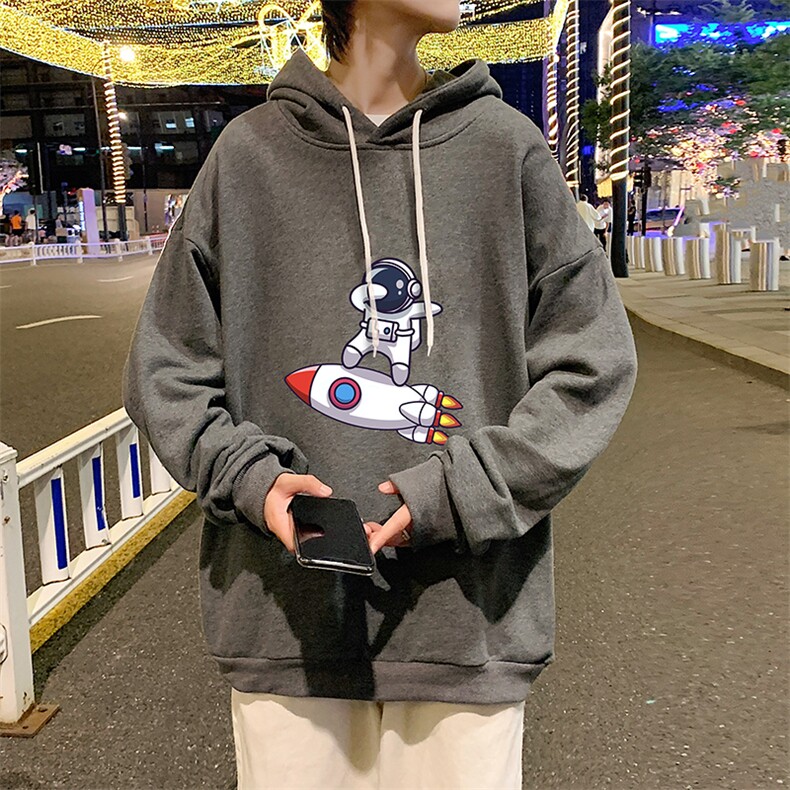 WY2158-P35加绒款-P40纯棉连帽卫衣男大码运动帽衫宽松薄外套男,男装卫衣,电商A040