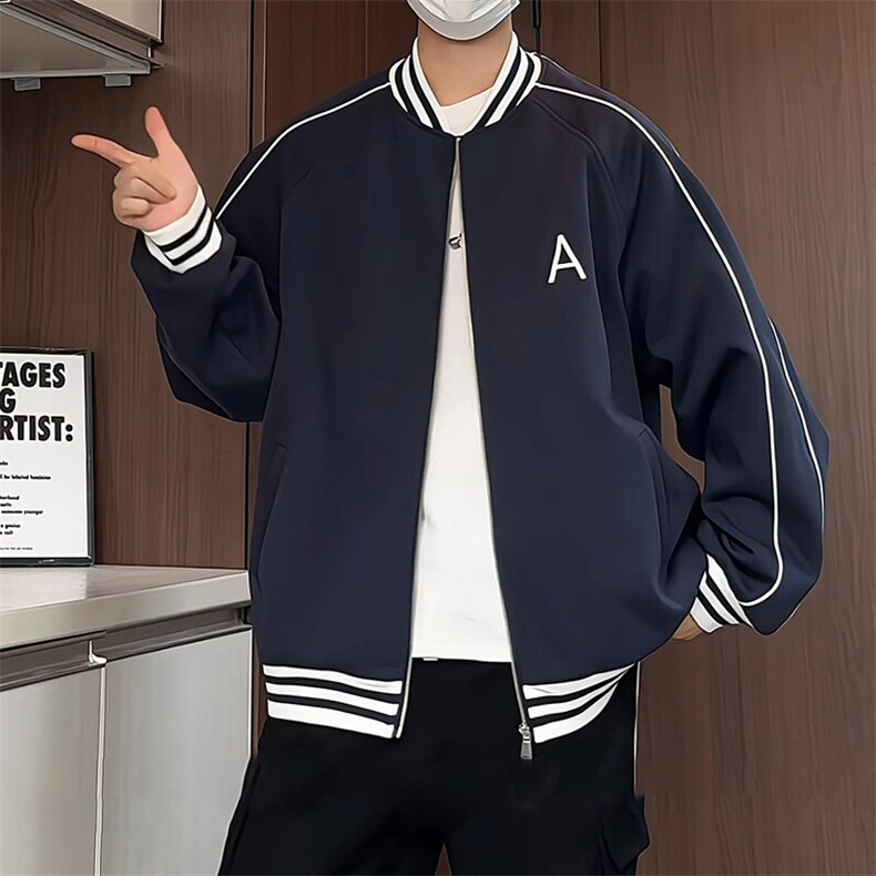 WY208/P75春装新款高品质不起球刺绣卫衣男立领棒球服潮外套,男装卫衣,电商基地A050