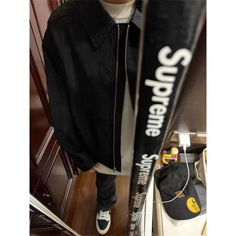 新款慵懒ins复古褶皱飞行员夹克外套男士秋季潮流上衣LJK6022-P58,男装夹克,星座1008