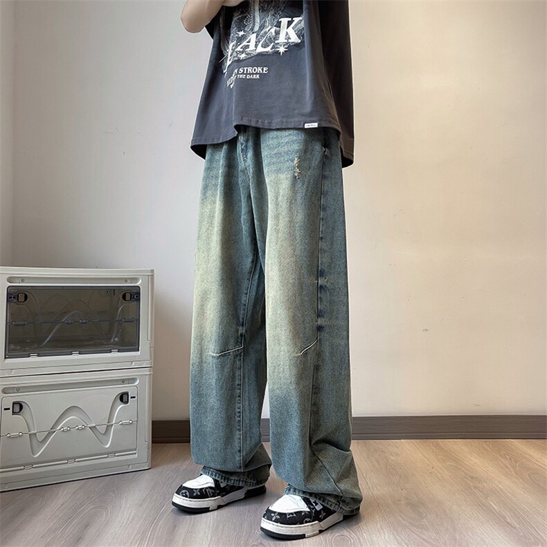 新款港风美式高街vibe潮牌直筒休闲牛仔裤男长裤N01210-P43,男装牛仔裤,星座308B-1