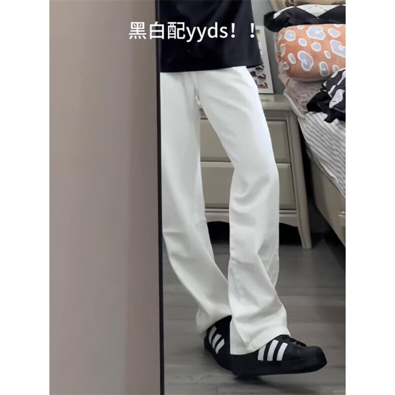 1506A/GK20/P48 原版质量高弹力黑色白色微喇牛仔裤图片