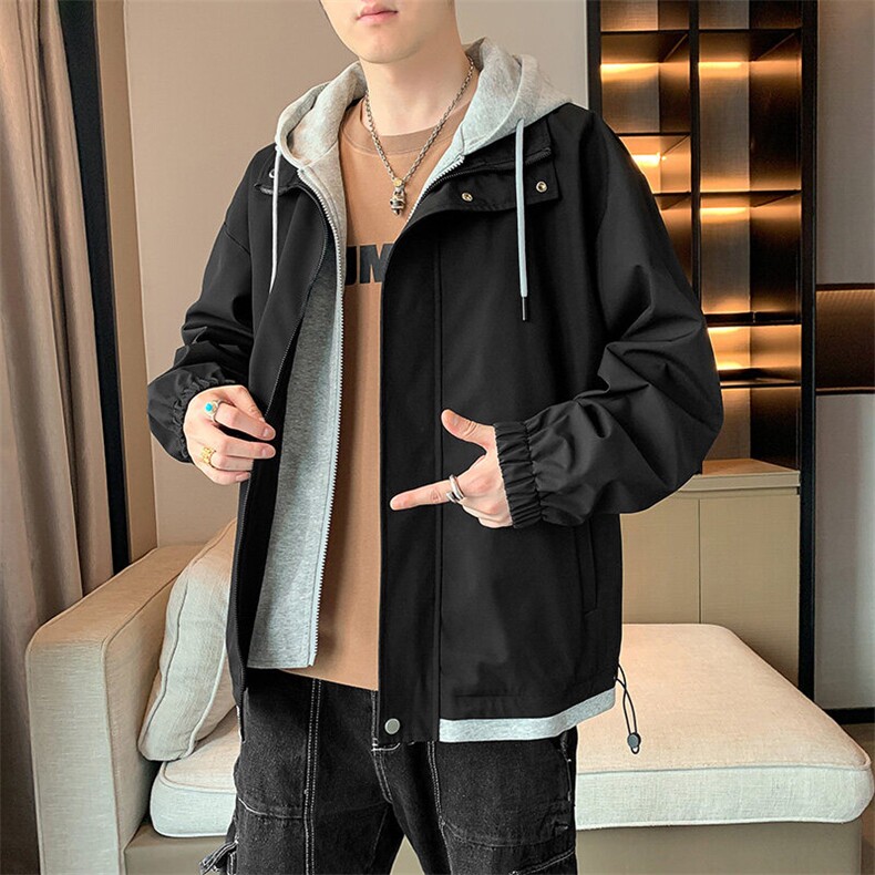 秋季现货假两件夹克男二开三防冲锋衣外套DSA157B-JK763-P68,男装夹克,电商A157B
