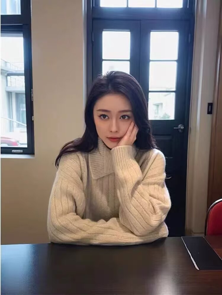 2025年秋季新款百搭坑条套衫，女装针织衫/毛衣，恒恩羊绒