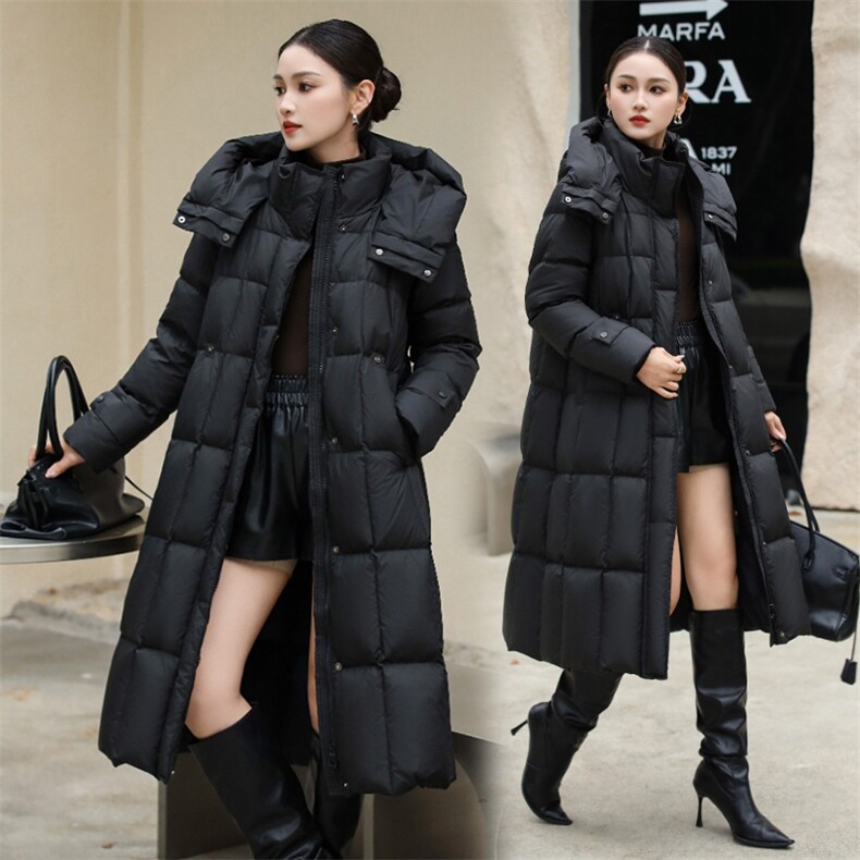 现货2025年冬季中长款白鸭绒厚款,女装羽绒服,琦鑫阁（原依鑫阁）