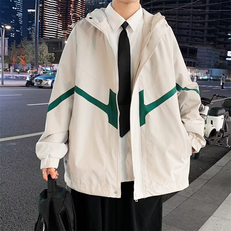时尚ins百搭文艺复合小牛津冲锋衣原宿新款日系潮流气质慵懒流,男装夹克,星座302B-2