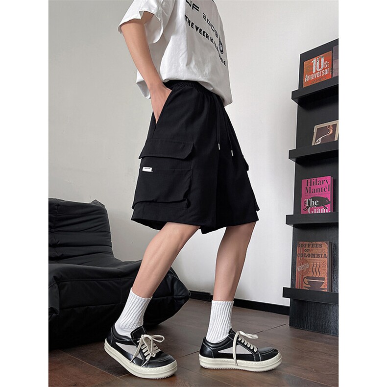 8XL-M 特大码冰丝短裤男五分裤褶皱休闲裤工装中裤DK1504P45控68图片
