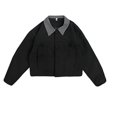 JK203加绒/P125控165秋冬季痞帅条纹领廓形小众款夹克百搭翻领男1，男装夹克，星座305B