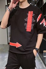 夏季圆领短袖T恤男ins韩版宽松潮流印花半袖上衣服DT08P30，男装T恤，电商A086