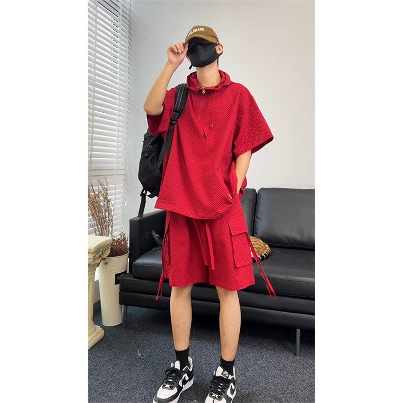 直播~泡泡纱短袖短裤休闲套装 A468特P60控108图片