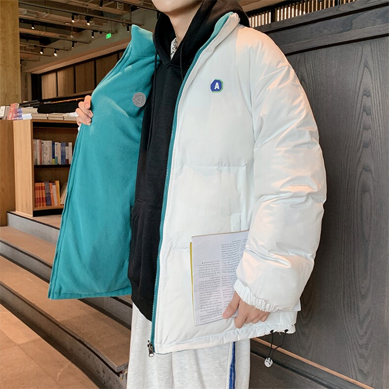 两面穿棉服男品质百搭宽松加厚保暖棉衣情侣外套W2067-P80,男装棉衣,星座512-2