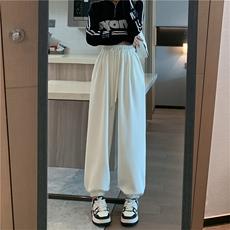 运动裤女裤子2023新款秋季小个子束脚裤宽松休闲秋冬灰色卫裤，女装休闲裤，梦白服饰厂