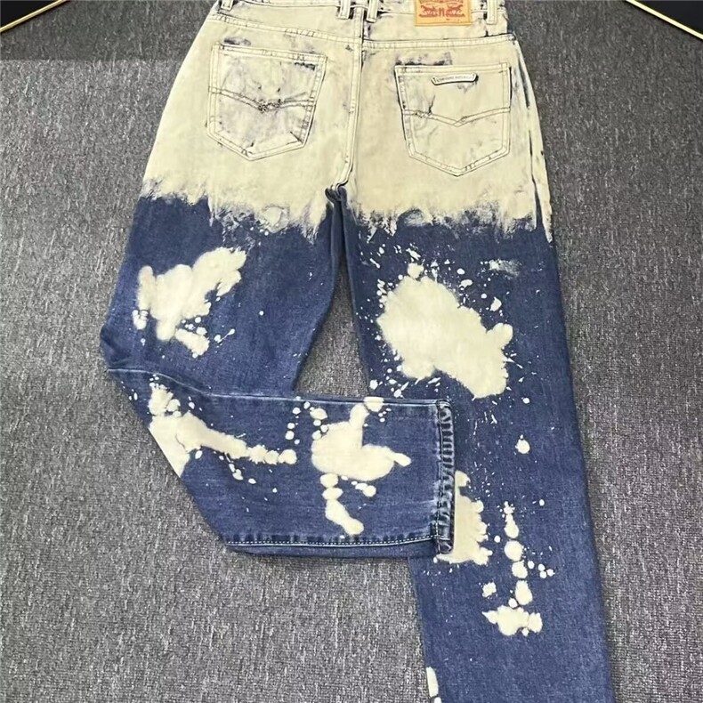 秋季新款泼墨新款潮牌破小众修身高街男士牛仔裤AMT554P62,男装牛仔裤,星座1013-5